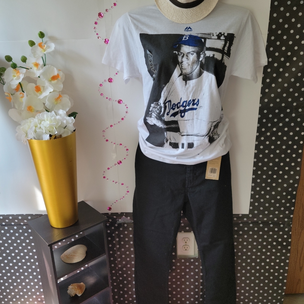 MAJESTIC Cooperstown Collection Jackie Robinson graphic print tee